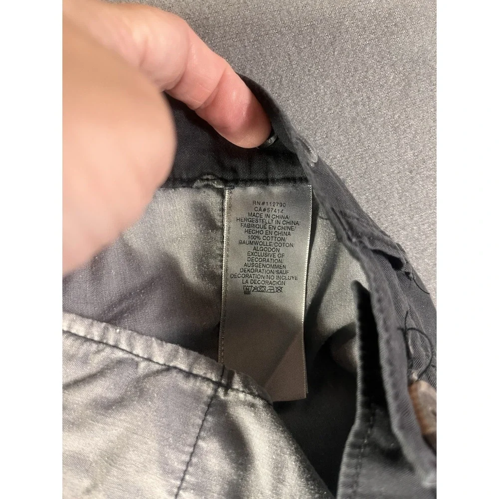 True Religion Shorts Men's 31 Black Dean Chino Embroidered All Over Print Logo